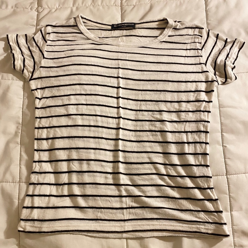Brandy Melville Black/White Stripped Top